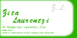 zita laurentzi business card